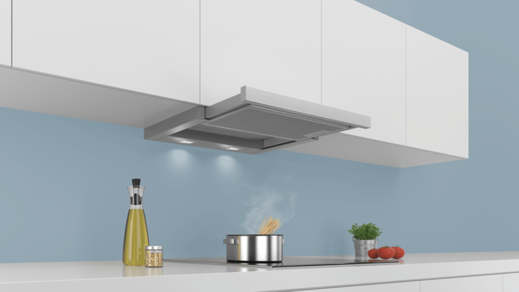Hotte Aspirante Sous Plan Respekta Sanja 60 Cm - Acier Inoxydable - Fonction Recyclage - Classe A+ - 55-64 DB